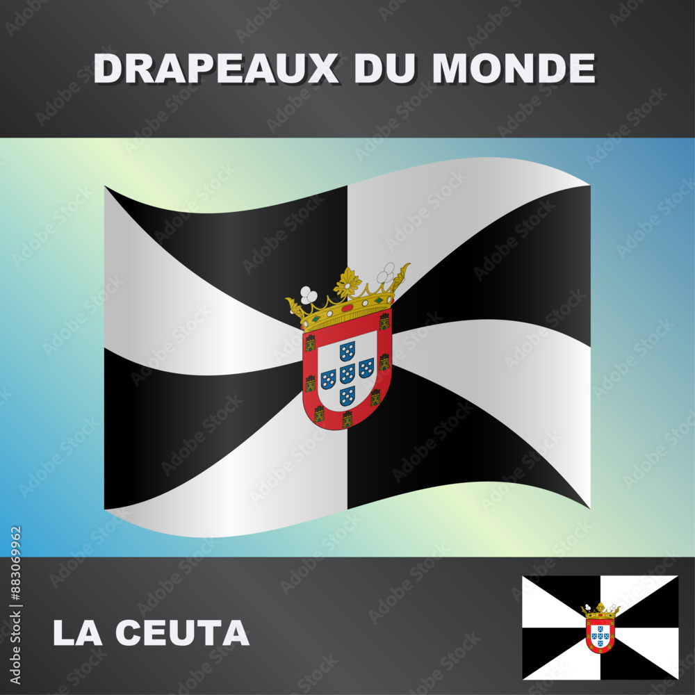 Drapeau ondulé par le vent de la ceuta