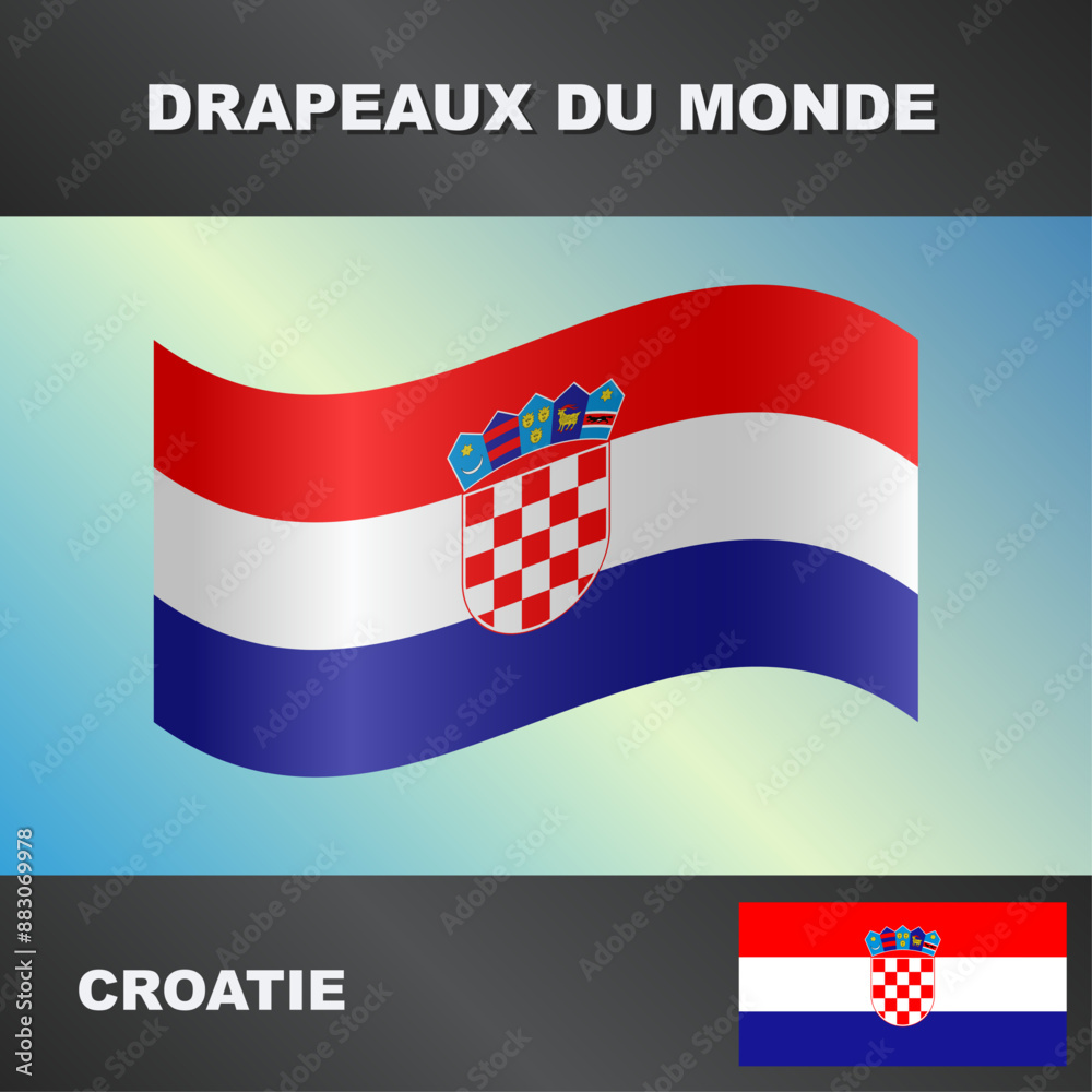 Drapeau ondulé par le vent de la croatie