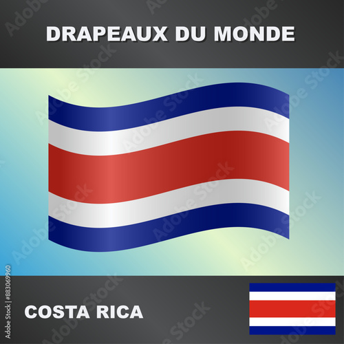 Drapeau ondulé par le vent du costa rica