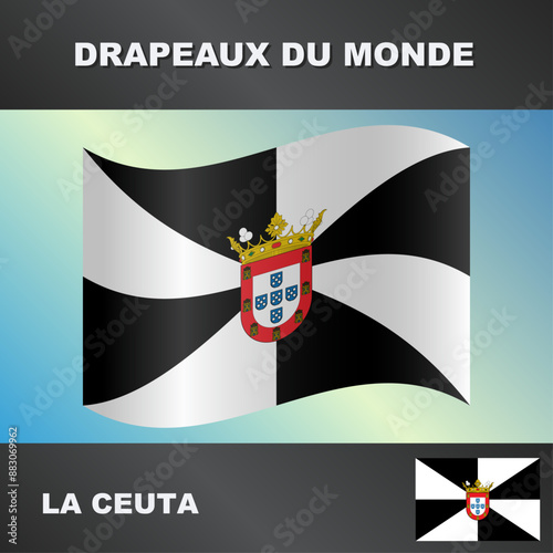 Drapeau ondulé par le vent de la ceuta