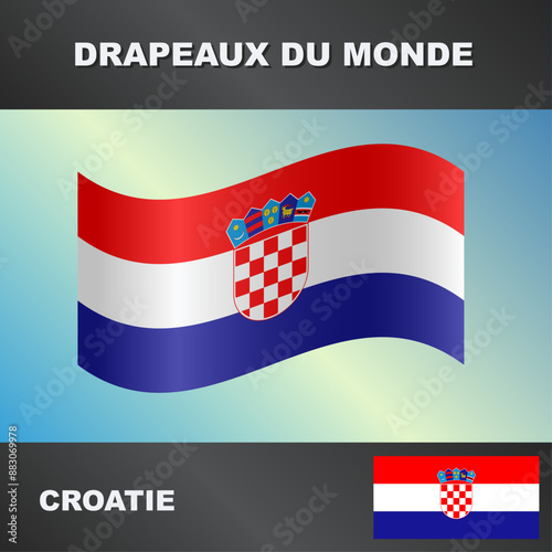 Drapeau ondulé par le vent de la croatie