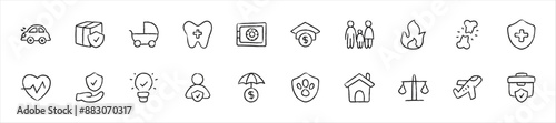 Set of insurance doodle icons. Insurance Doodle Icons. 
