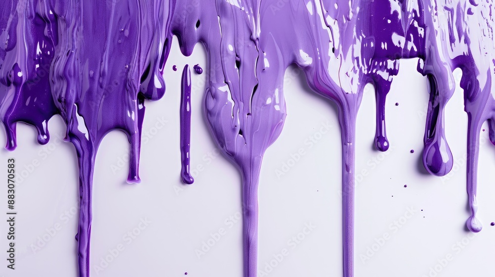 Lilac purple ink dripping on white surface creates abstract backdrop Lilac purple ink dripping on white surface creates abstract backdrop