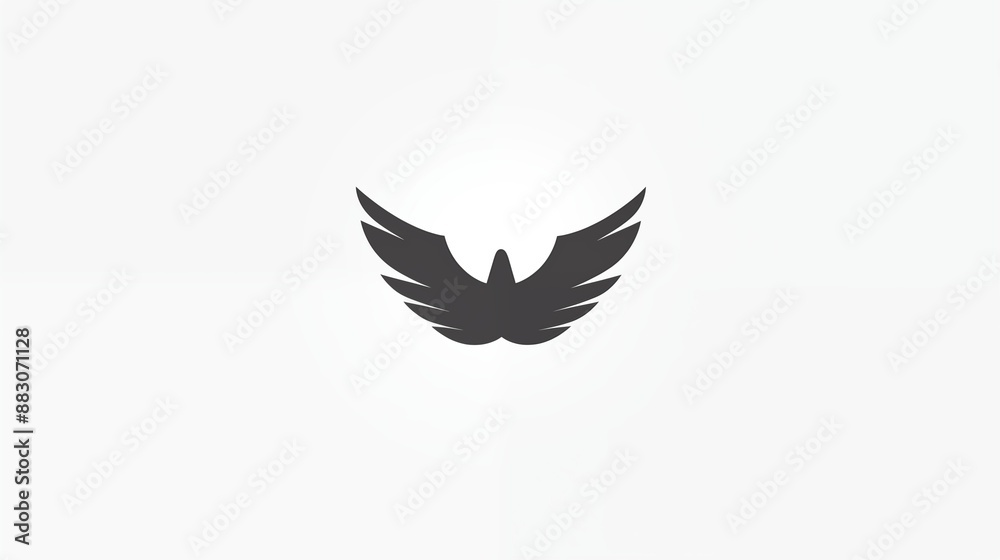 Obraz premium Monochrome Eagle Wing Symbol Logo