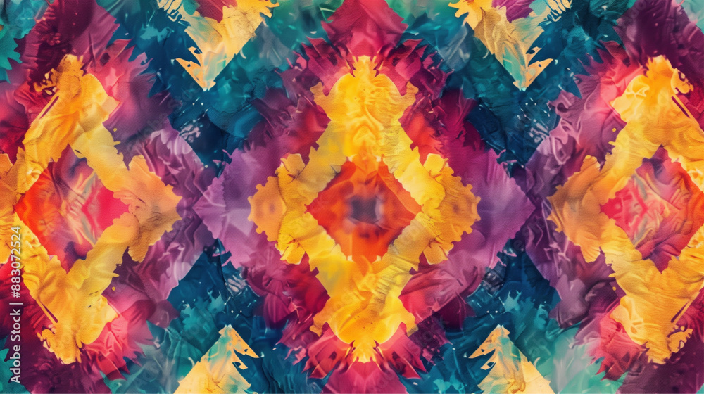 A vivid and dynamic abstract geometric pattern featuring vibrant colors and intricate designs effortlessly blending together. A vivid and dynamic abstract geometric pattern featuring vibrant colors and intricate designs effortlessly blending together.