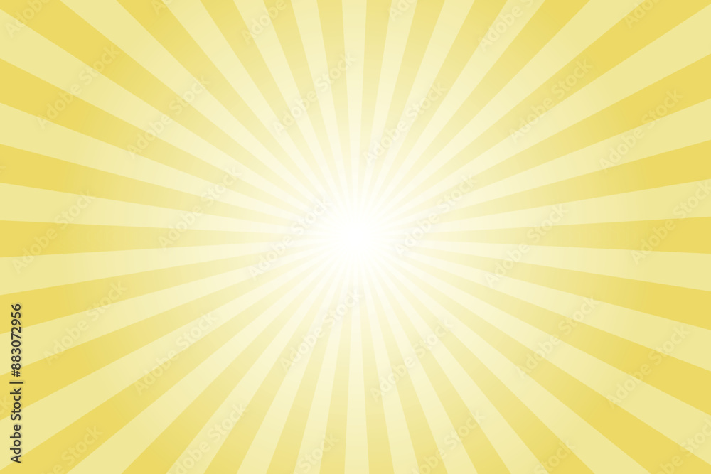 Yellow background with white sun ray. Pattern of starburst. Abstract kings yellow texture with light of sunburst. Radial beam of sunlight. Retro background with flash. Design of sunbeams. Yellow background with white sun ray. Pattern of starburst. Abstract kings yellow texture with light of sunburst. Radial beam of sunlight. Retro background with flash. Design of sunbeams.