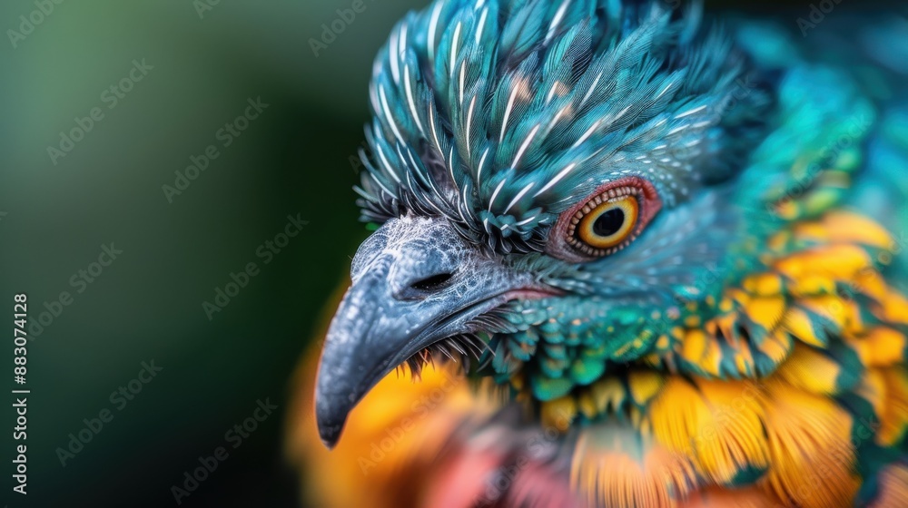 A close-up image of a beautiful bird adorned with vibrant blue and orange feathers, highlighting the intricate details of its plumage and keen expression, set against a soft background. A close-up image of a beautiful bird adorned with vibrant blue and orange feathers, highlighting the intricate details of its plumage and keen expression, set against a soft background.