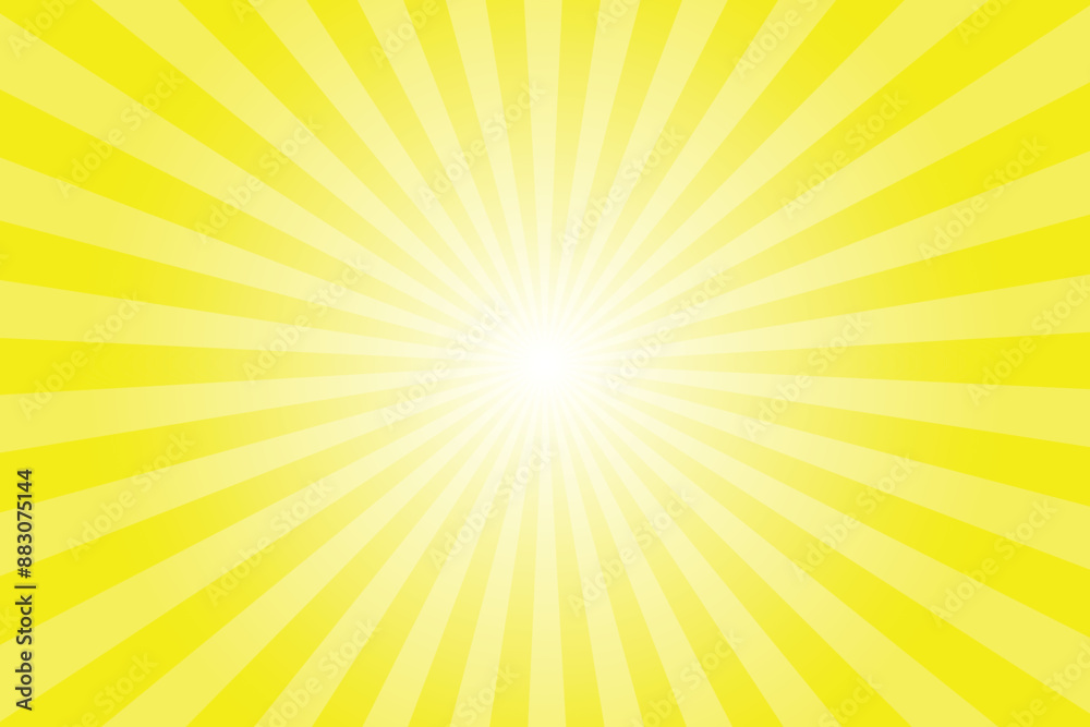 Yellow background with white sun ray. Pattern of starburst. Abstract lemon glacier yellow texture with light of sunburst. Radial beam of sunlight. Retro background with flash. Design of sunbeams. Yellow background with white sun ray. Pattern of starburst. Abstract lemon glacier yellow texture with light of sunburst. Radial beam of sunlight. Retro background with flash. Design of sunbeams.