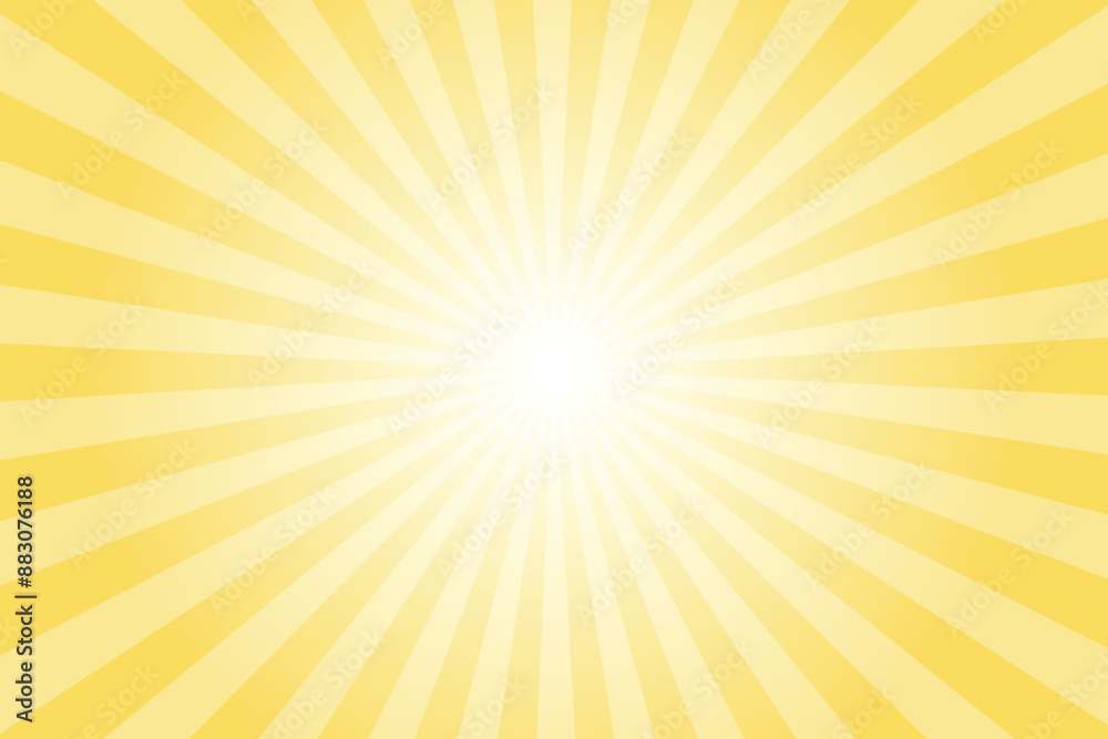 Yellow background with white sun ray. Pattern of starburst. Abstract yellow texture with light of sunburst. Radial beam of sunlight. Retro background with flash. Design of sunbeams. Yellow background with white sun ray. Pattern of starburst. Abstract yellow texture with light of sunburst. Radial beam of sunlight. Retro background with flash. Design of sunbeams.