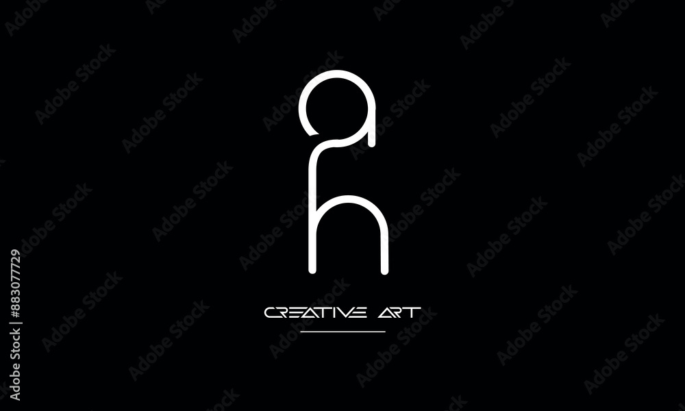 HA, AH, H, A abstract letters logo monogram HA, AH, H, A abstract letters logo monogram