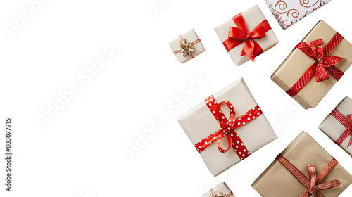 Christmas gifts on a transparent background