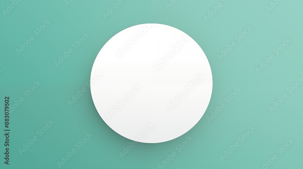 A minimalist design featuring a white circle on a clean, light teal background A minimalist design featuring a white circle on a clean, light teal background