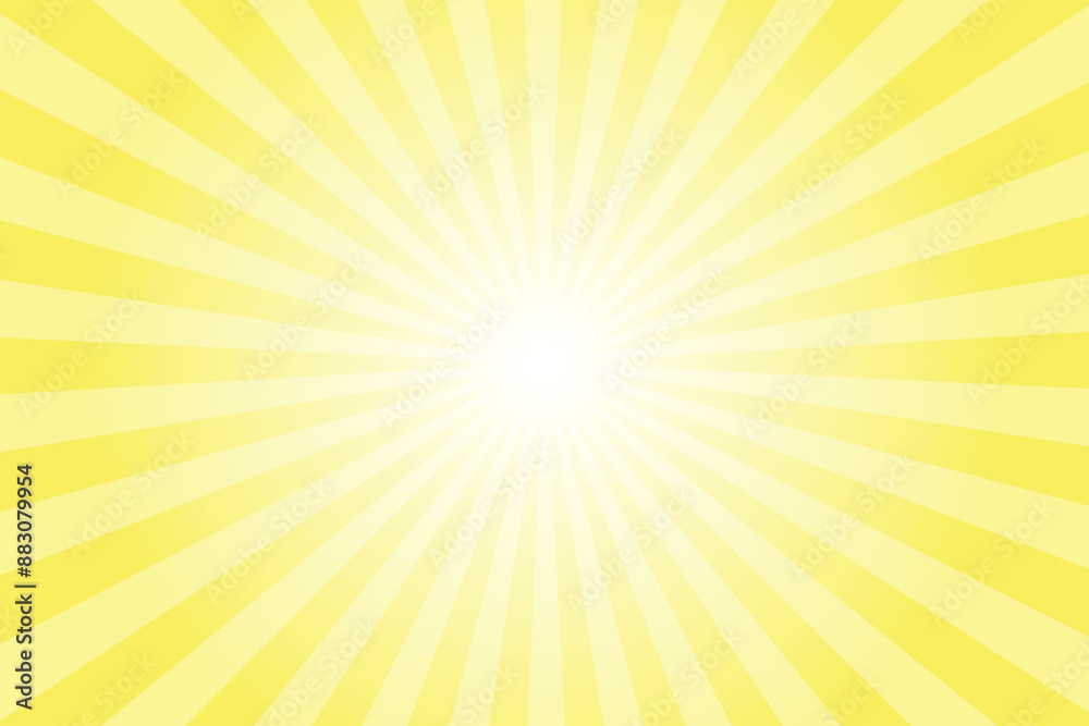 Yellow background with white sun ray. Pattern of starburst. Abstract yellow texture with light of sunburst. Radial beam of sunlight. Retro background with flash. Design of sunbeams. Yellow background with white sun ray. Pattern of starburst. Abstract yellow texture with light of sunburst. Radial beam of sunlight. Retro background with flash. Design of sunbeams.