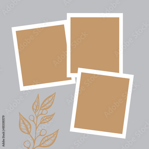 3 photo collage template. vector illustration, new collections
