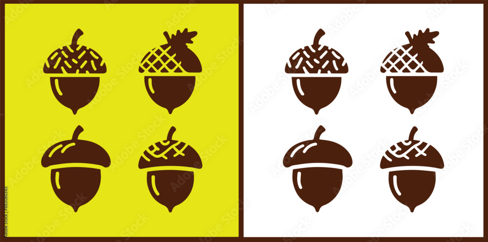 acorn icon set Oak nut Oak seed Oak apple collection Vector illustration acorn icon set Oak nut Oak seed Oak apple collection Vector illustration