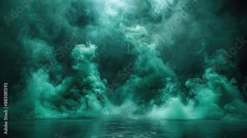 Smoke green background dark ground light smell of toxic black bad fog stadium stink mist. Background green grass smoke cloud fart soccer night field dust poison potion floating sport transparent dirty