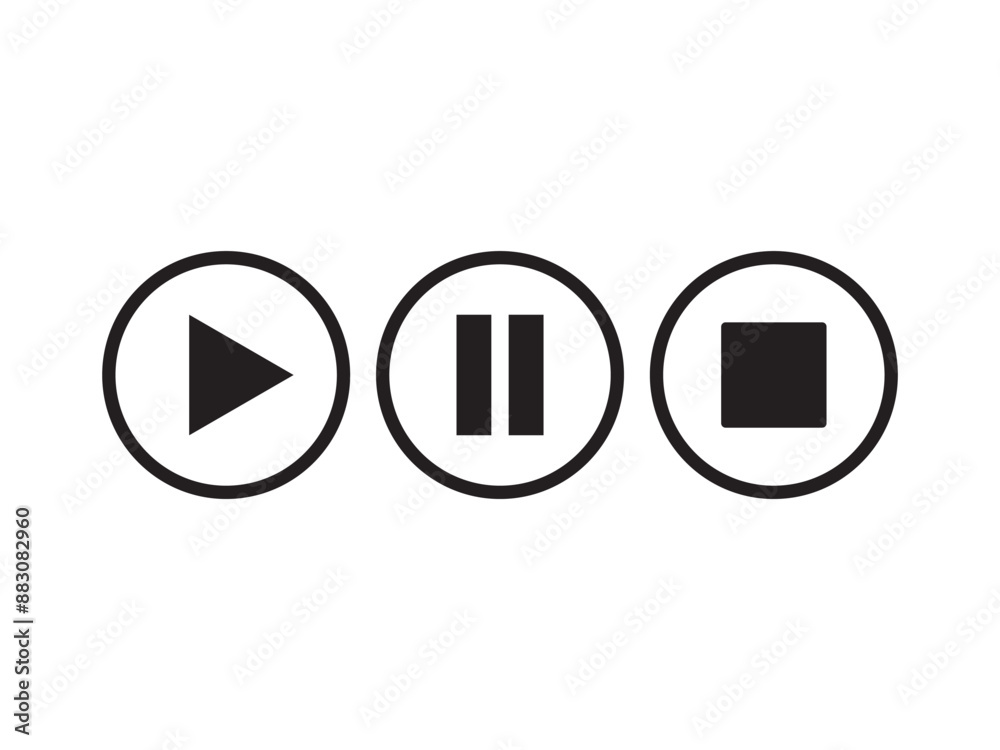 Play pause flat style trendy stylist simple Play pause flat style trendy stylist simple