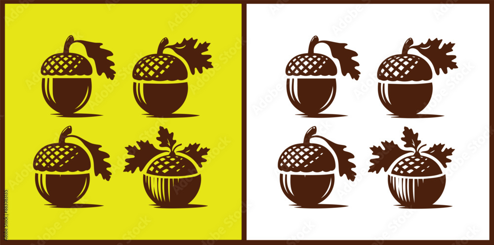 acorn icon set Oak nut Oak seed Oak apple collection Vector illustration acorn icon set Oak nut Oak seed Oak apple collection Vector illustration