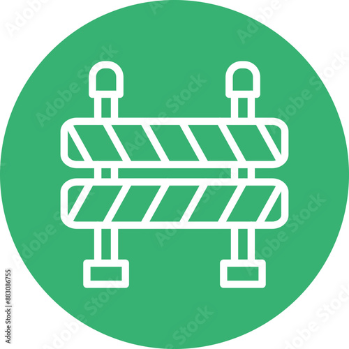 Barrier Vector Line White Circles Multicolors