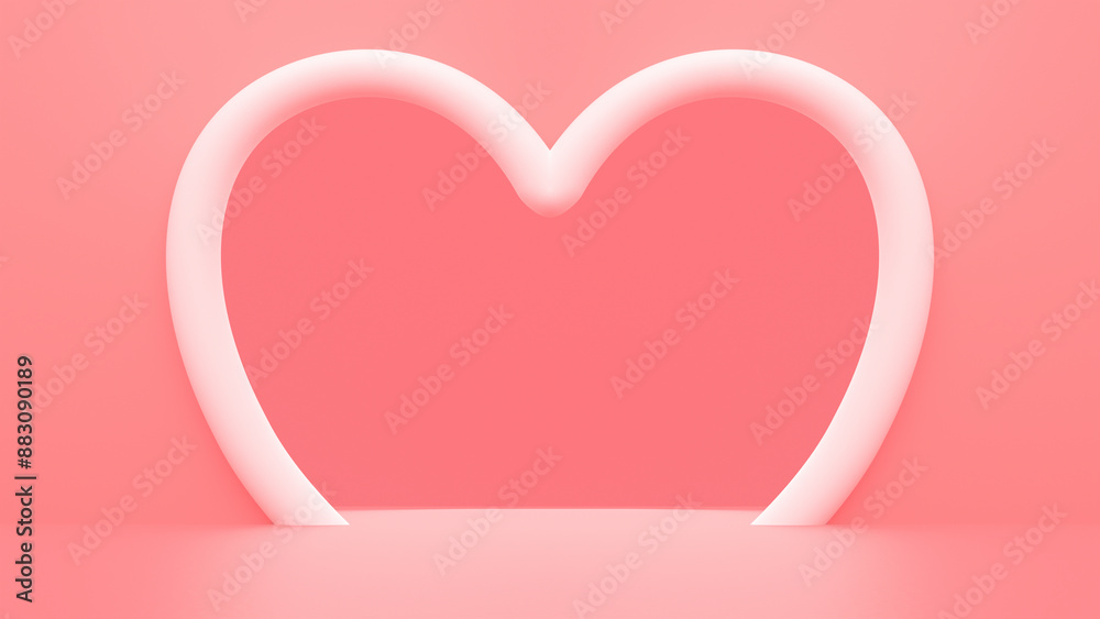3d rendered heart corridor and empty floor. 3d rendered heart corridor and empty floor.