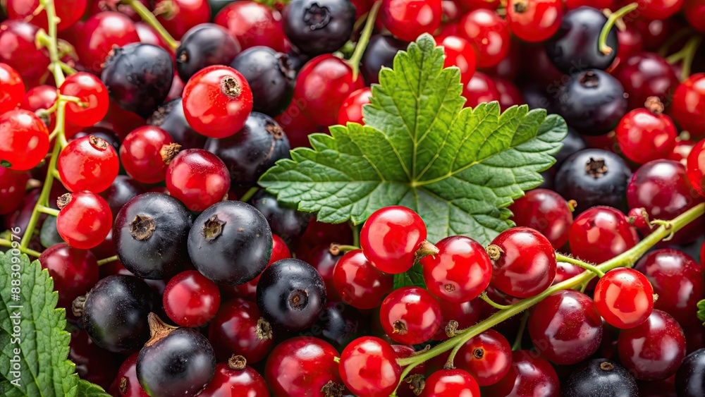 Assorted red and black currants close-up, healthy eating, diet food, berry background, currants Assorted red and black currants close-up, healthy eating, diet food, berry background, currants