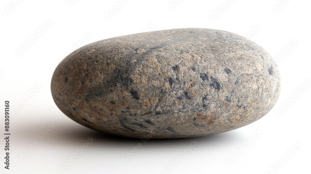 close up side view on one single smooth pebble stone on white background close up side view on one single smooth pebble stone on white background