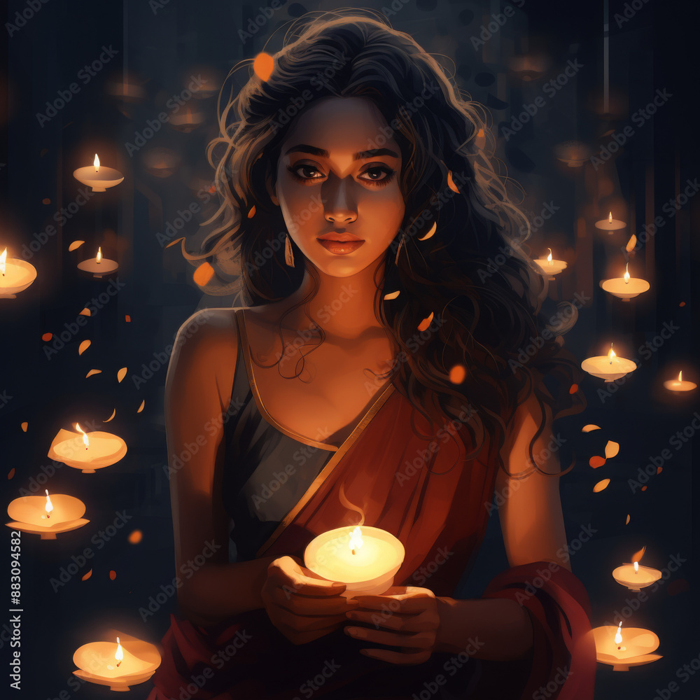 woman with candles woman with candles