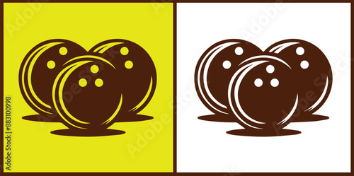 bowling ball icon set bowling ball symbol collection Vector illustration