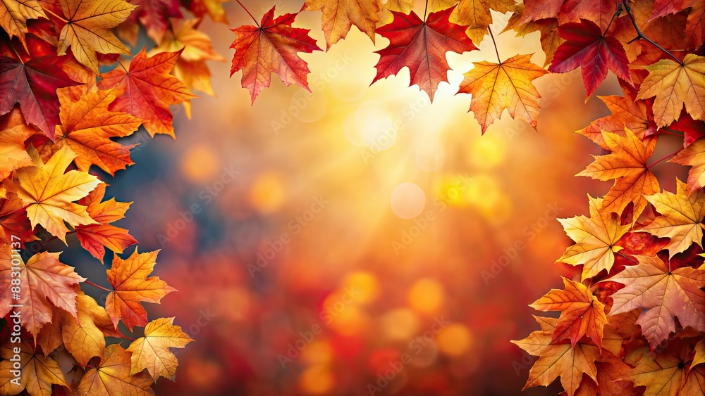 Beautiful autumn leaves with vibrant red and orange colors, perfect nature background or seasonal decoration for fall-themed projects Beautiful autumn leaves with vibrant red and orange colors, perfect nature background or seasonal decoration for fall-themed projects