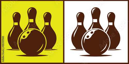 bowling ball icon set bowling ball symbol collection Vector illustration