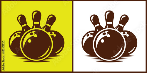 bowling ball icon set bowling ball symbol collection Vector illustration