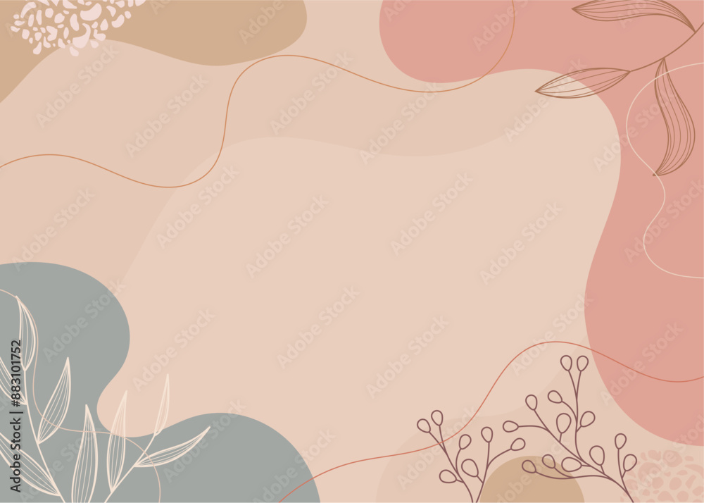 minimalist background design with a bohemian abstract theme