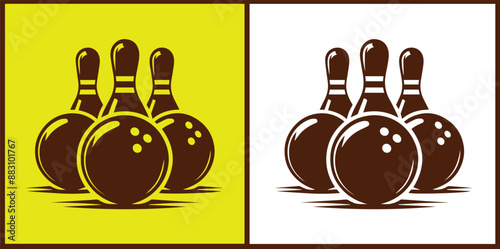 bowling ball icon set bowling ball symbol collection Vector illustration
