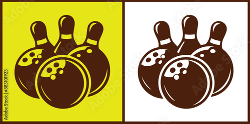 bowling ball icon set bowling ball symbol collection Vector illustration