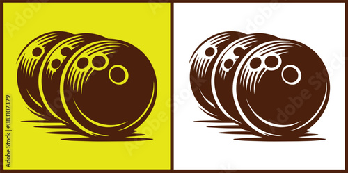 bowling ball icon set bowling ball symbol collection Vector illustration