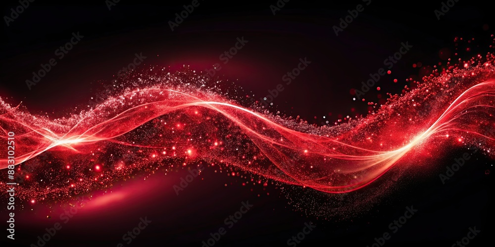 Abstract red wave and particles bursting with energy and movement, dynamic, abstract, red, wave, particles, energy, vibrant Abstract red wave and particles bursting with energy and movement, dynamic, abstract, red, wave, particles, energy, vibrant