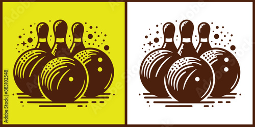 bowling ball icon set bowling ball symbol collection Vector illustration