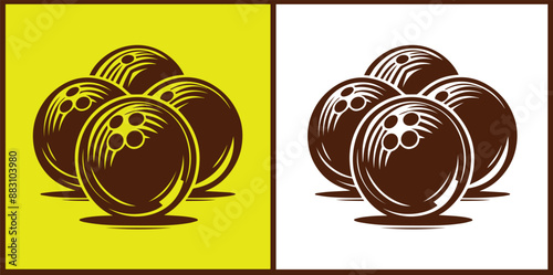 bowling ball icon set bowling ball symbol collection Vector illustration