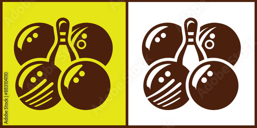 bowling ball icon set bowling ball symbol collection Vector illustration