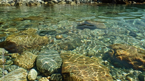 Serene Tide Pools Teeming with Colorful Marine Creatures on a Pristine Beach