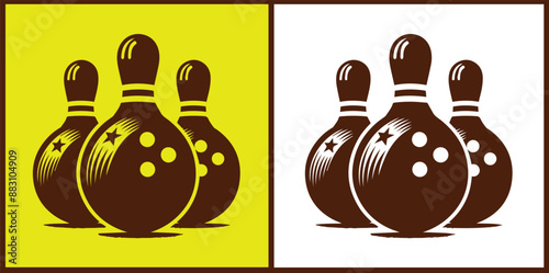 bowling ball icon set bowling ball symbol collection Vector illustration