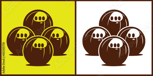 bowling ball icon set bowling ball symbol collection Vector illustration