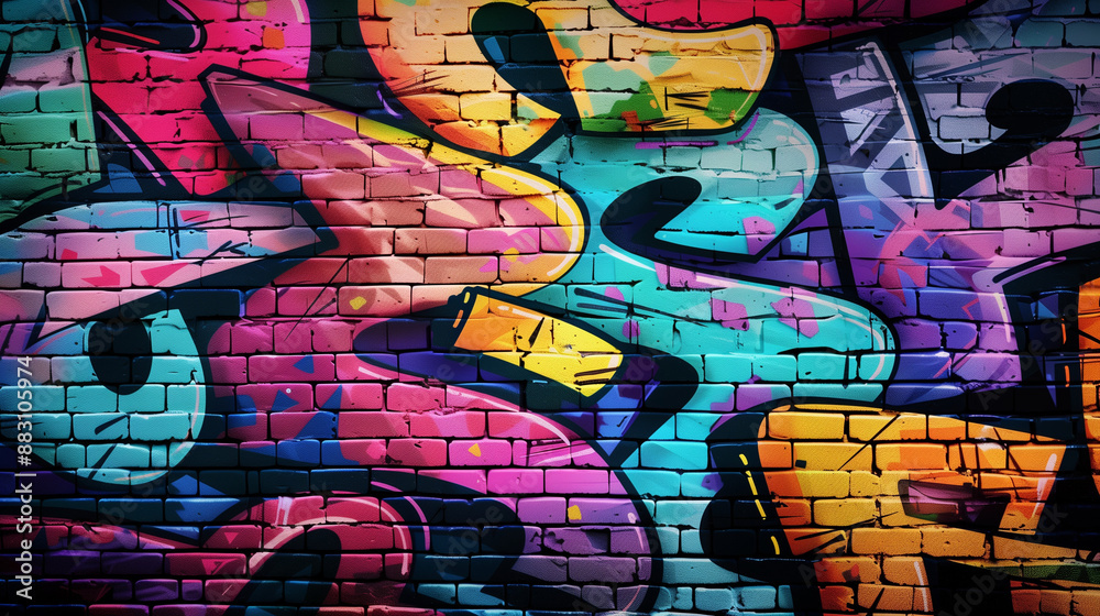 Graffiti alphabet mural on a large wall Graffiti alphabet mural on a large wall