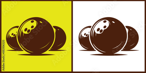 bowling ball icon set bowling ball symbol collection Vector illustration