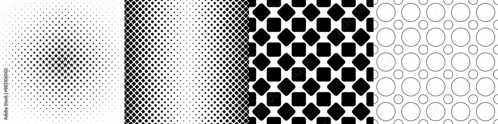 Monochrome geometrical pattern collection Monochrome geometrical pattern collection