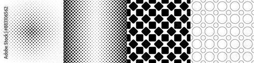 Monochrome geometrical pattern collection