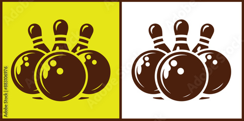 bowling ball icon set bowling ball symbol collection Vector illustration
