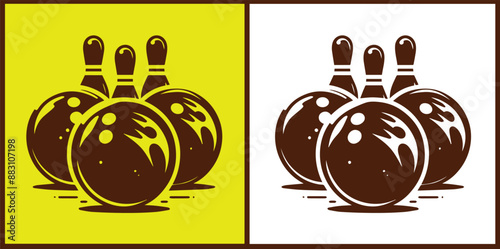 bowling ball icon set bowling ball symbol collection Vector illustration