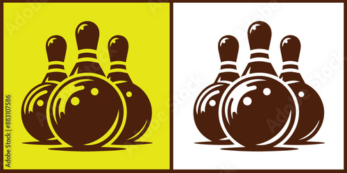 bowling ball icon set bowling ball symbol collection Vector illustration