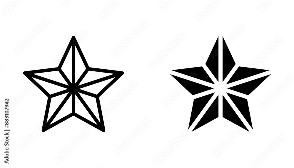 Obraz premium star icon and favorite icon set. Vector illustration isolated on white background.